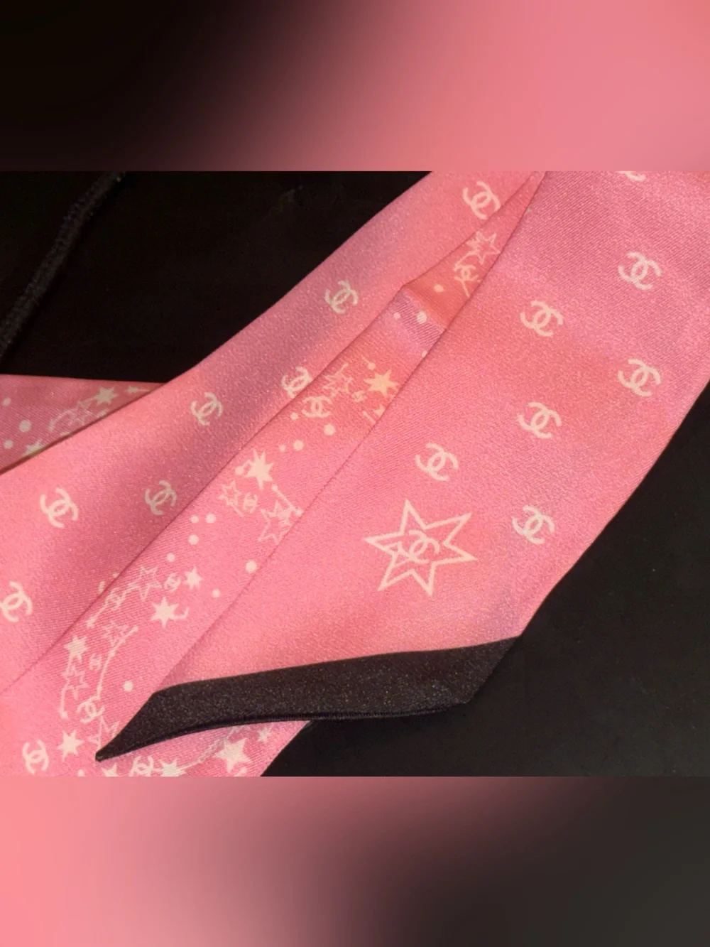 Pink Logo-Print Silk Scarf Wrap